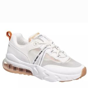 French Connection White and Peach Sneakers
